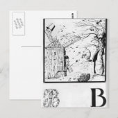 Heorhiy Narbut-blad "V" van het Oekraïense alfabet Briefkaart (Voorkant / Achterkant)