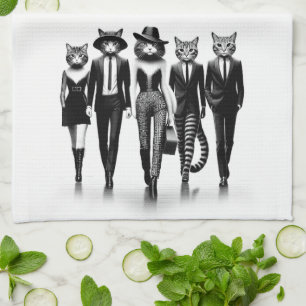 Hep Cat Modellen Lopen Over de Catwalk Theedoek