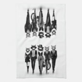 Hep Cat Modellen Lopen Over de Catwalk Theedoek (Verticaal)