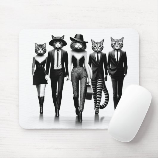 Hep Cat-piste modellen op de catwalk Muismat (Met muis)