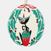 Hep Cat Retro Kerstmis op maat Keramisch Ornament (Links)