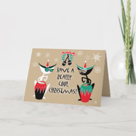 Hep Cats Retro Kerstmis - Gepersonaliseerd Feestdagen Kaart