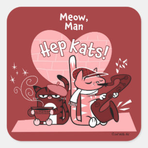 HEP KATS door Jeff Willis Art Vierkante Sticker