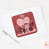 HEP KATS door Jeff Willis Art Vierkante Sticker (Envelop)