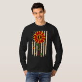 Hepatitis Awareness Sunflower Red and Yellow Ribbo T-shirt (Voorkant volledig)