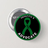 Hepatitis B Advocate Lint Witte Button (Voorkant /achterkant)