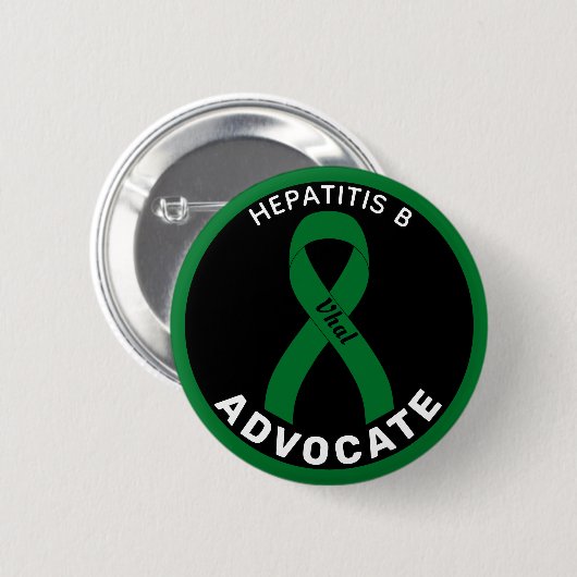Hepatitis B Advocate Lint Witte Button (Voorkant /achterkant)