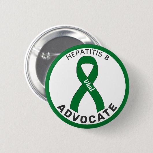 Hepatitis B Advocate Lint Witte Button (Voorkant /achterkant)