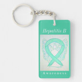 Hepatitis B (HBV) Bewustheid Angel Ribbon Sleutelh Sleutelhanger (Voorkant)
