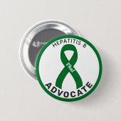 Hepatitis B-voorstanderlint witte knoop Ronde Button 5,7 Cm (Voorkant /achterkant)