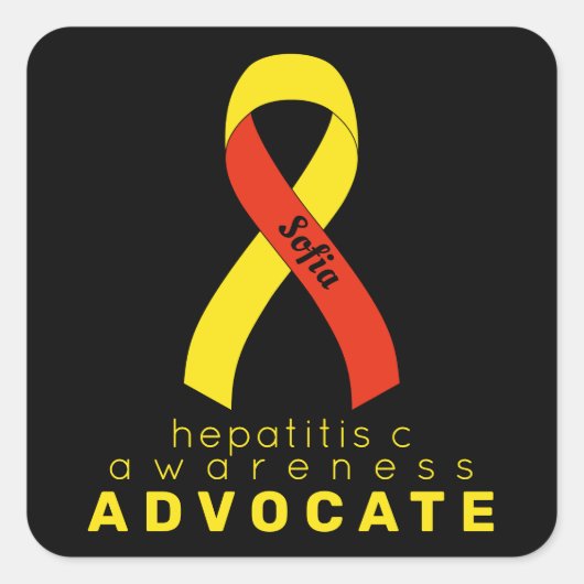 Hepatitis C Advocate Black Square Sticker (Voorkant)