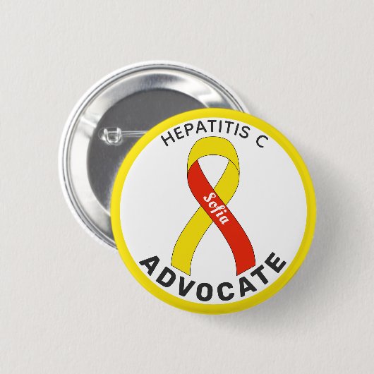 Hepatitis C Advocate Lint Witte Button (Voorkant /achterkant)