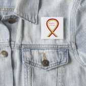 Hepatitis C (HCV) Bewustwording Aangepaste lintpij Vierkante Button 5,1 Cm (In situ)