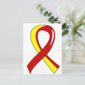 Hepatitis C Rood gele lint 3 Briefkaart (Staand voorkant)