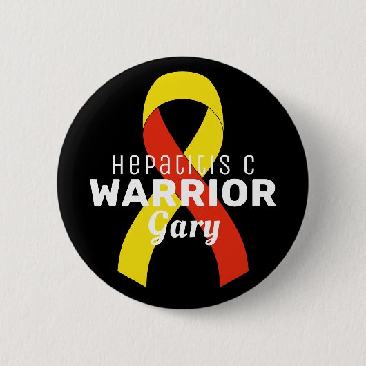 Hepatitis C Warrior Ribbon Black Button (Voorkant)