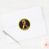 Hepatitis C Warrior Ribbon Black Round Sticker (Envelop)
