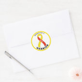 Hepatitis C Warrior Ribbon White Round Sticker (Envelop)