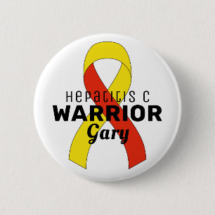 Hepatitis C Warrior Ribbon Witte Button