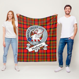 Hepburn Clan Badge Tartan Schotlandse ruit Fleece Deken