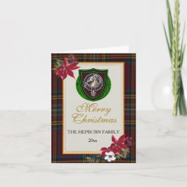 Hepburn Schotse Clan Tartan & Crest Kaart