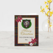 Hepburn Schotse Clan Tartan & Crest Kaart (Gele Bloem)