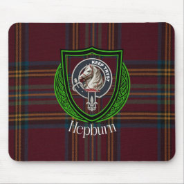 Hepburn Schotse Clan Tartan en Crest Muismat