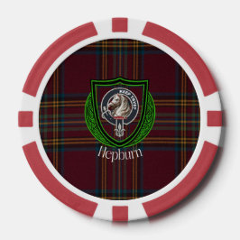 Hepburn Schotse Clan Tartan & Wapen Poker Chips