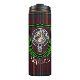 Hepburn Schotse Clan Tartan & Wapen Thermosbeker