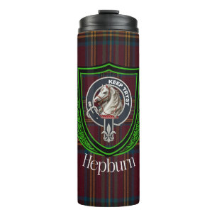 Hepburn Schotse Clan Tartan & Wapen Thermosbeker