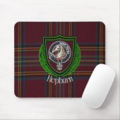 Hepburn Scottish Clan Tartan and Crest Muismat (Met muis)