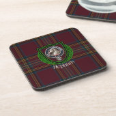 Hepburn Scottish Clan Tartan & Crest Bier Onderzetter (Linkerzijde)