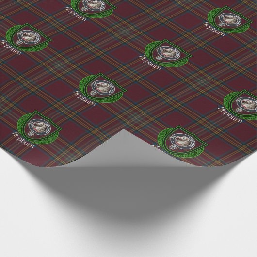 Hepburn Scottish Clan Tartan & Crest Cadeaupapier (Hoek)