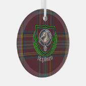 Hepburn Scottish Clan Tartan & Crest Glas Ornament (Voorkant Rechts)