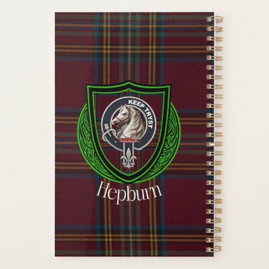 Hepburn Scottish Clan Tartan & Crest Planner (Achterkant)