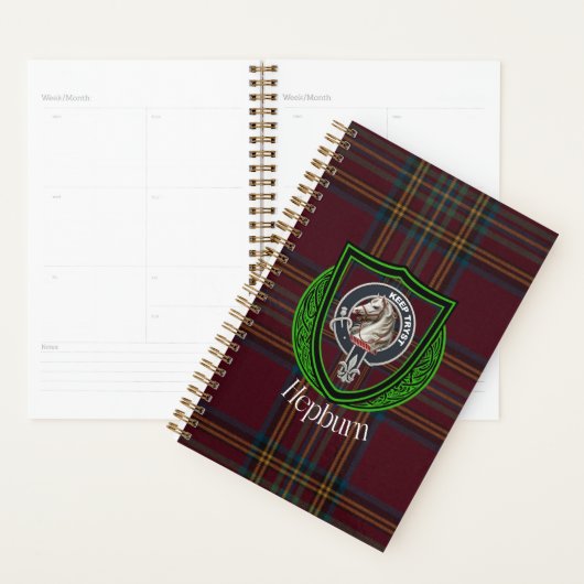 Hepburn Scottish Clan Tartan & Crest Planner (Display)