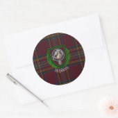 Hepburn Scottish Clan Tartan & Crest Ronde Sticker (Envelop)
