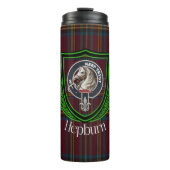 Hepburn Scottish Clan Tartan & Crest Thermosbeker (Voorkant)
