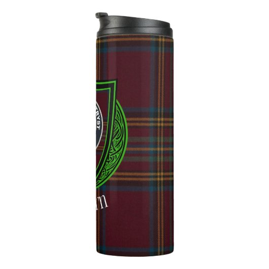 Hepburn Scottish Clan Tartan & Crest Thermosbeker (Geroteerd rechts)