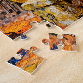 Hephaestus in smederij met hamer, aambeeld, vulkaa legpuzzel (Zijkant)