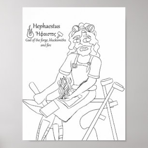 Hephaestus Kleurplaat Print