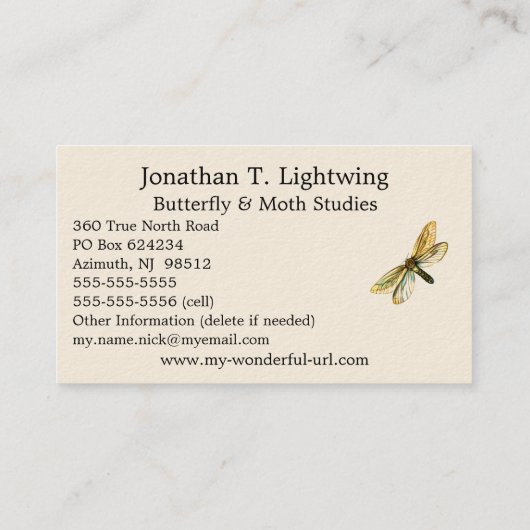 Hepialus humuli vrouw - Ghost Moth of Ghost Swift Visitekaartje (Achterkant)