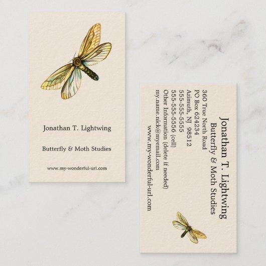 Hepialus humuli vrouw - Ghost Moth of Ghost Swift Visitekaartje (Voorkant / Achterkant)