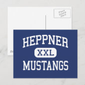 Heppner - Mustangs - High School - Heppner Oregon Briefkaart (Voorkant / Achterkant)