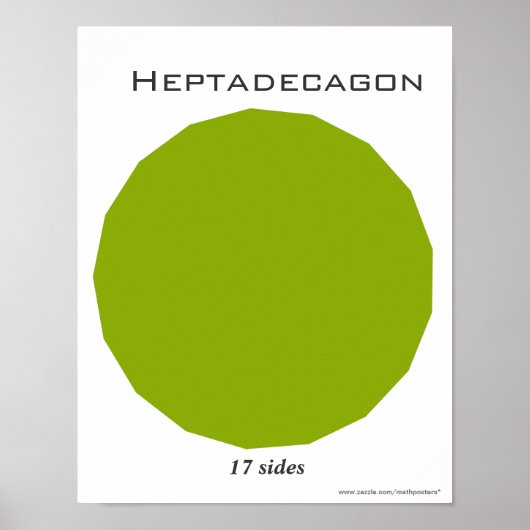Heptadecagon Poster van veelhoek (Voorkant)