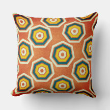 Heptagon van kleuren op de ruwe Oranje achtergrond