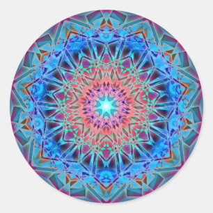 Heptagram Sacred Geometry Mandala Ronde Sticker