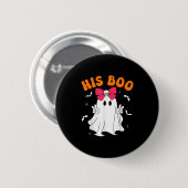Her Boo &amp; His Boo Funny Matching Halloween Cou Ronde Button 5,7 Cm (Voorkant /achterkant)