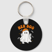 Her Boo & His Boo Funny Matching Halloween Cou Sleutelhanger (Voorkant)