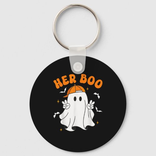 Her Boo & His Boo Funny Matching Halloween Cou Sleutelhanger (Voorkant)