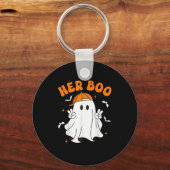 Her Boo & His Boo Funny Matching Halloween Cou Sleutelhanger (Voorkant)